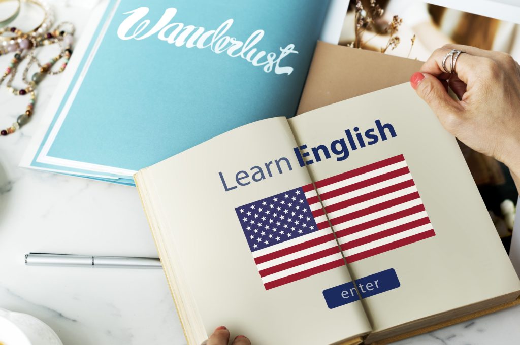 Learn English Language Online Education Concept